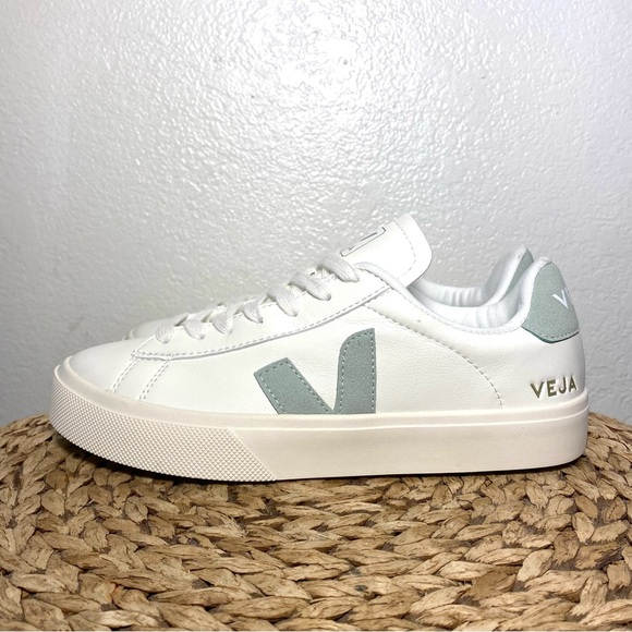 Veja campo matcha green white leather sneakers - Picture 3 of 7